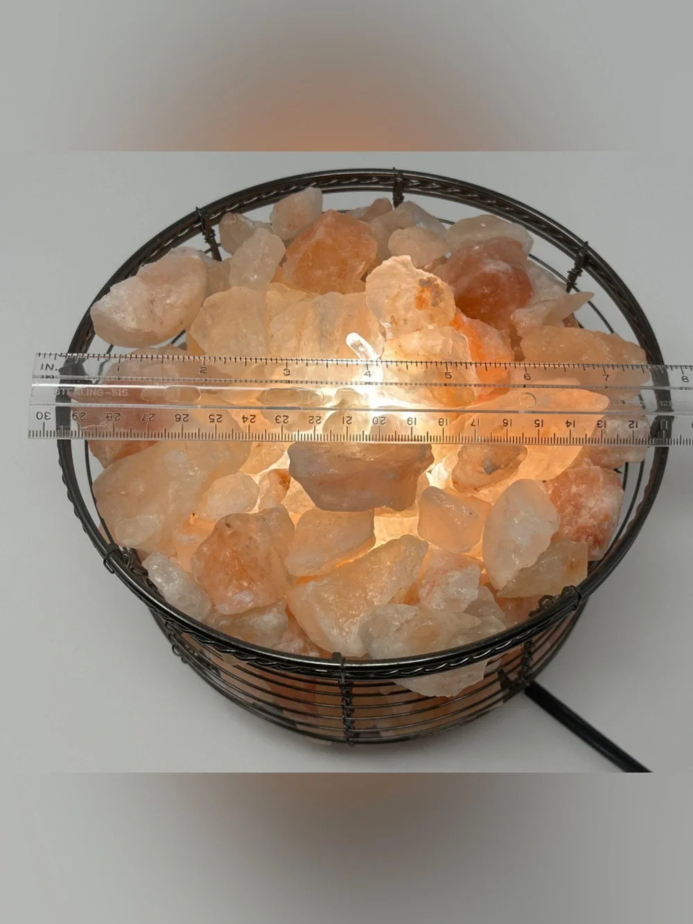 Pink Himalayan Salt Rock Table Lamp with adjustable dimmer light